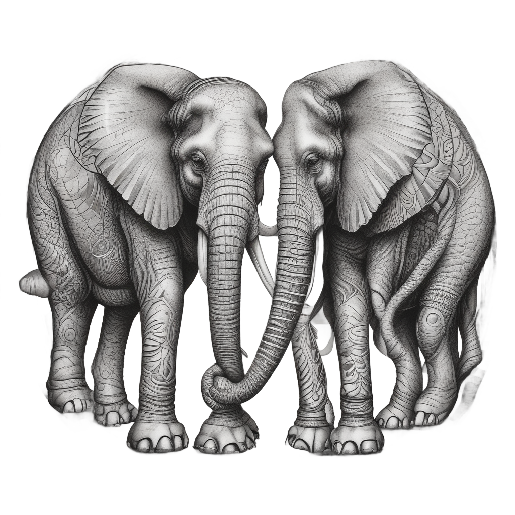 Baby Elephant with Snake — safari nursery stickers