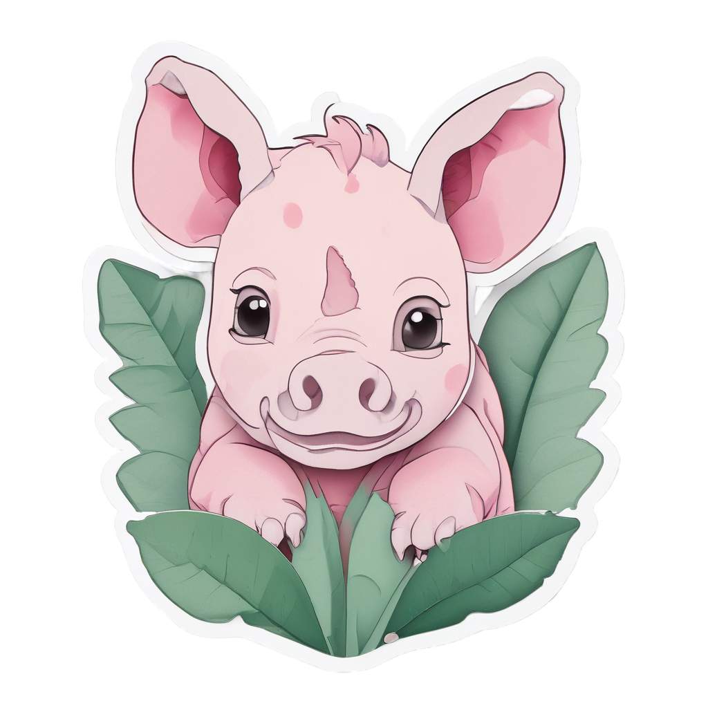 Baby Rhino Curiosity — safari nursery stickers