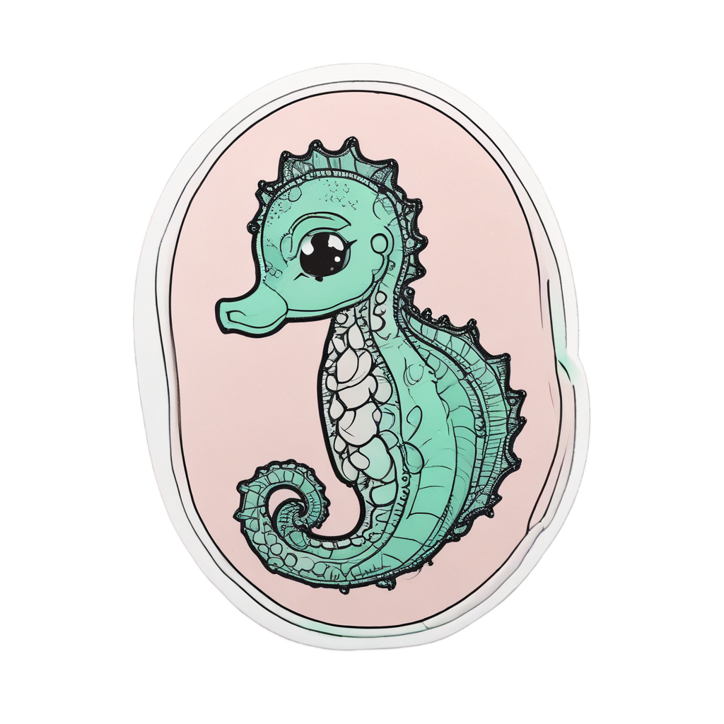 Baby Seahorse Cuddle — ocean nursery stickers