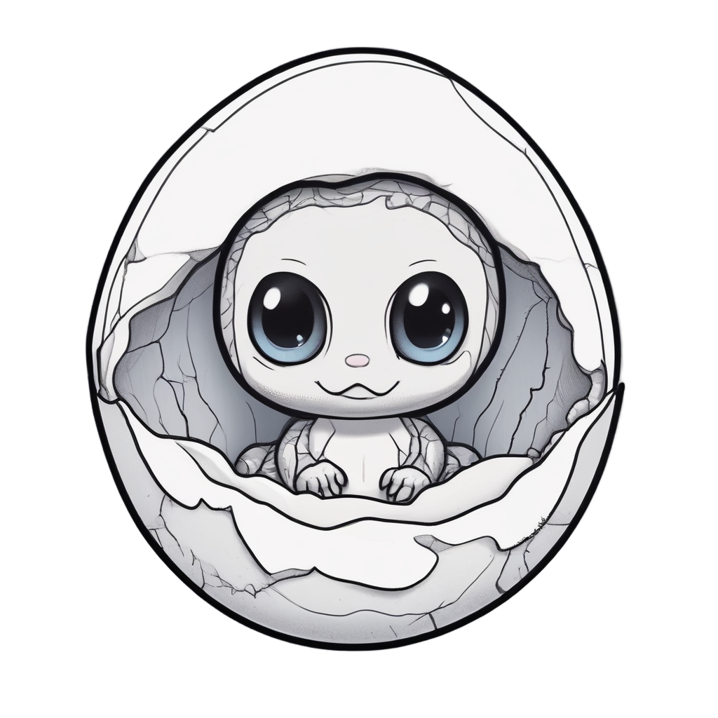 Baby Snake in Egg — blackwork flash stickers