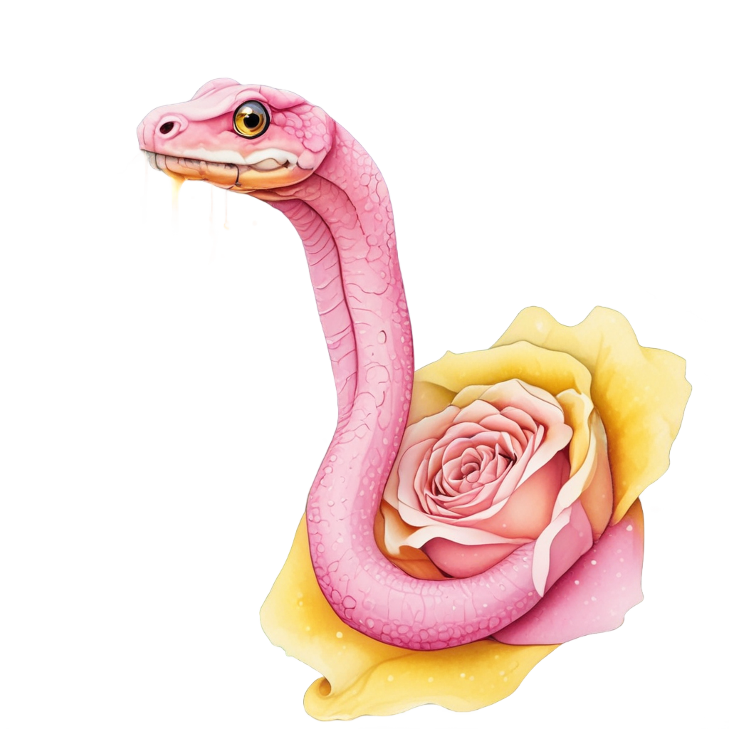 Baby Snake with Rose — snake, dagger & rose stickers