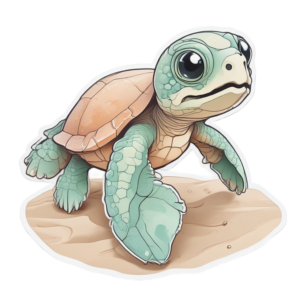 Baby Turtle Hatchling — ocean nursery stickers
