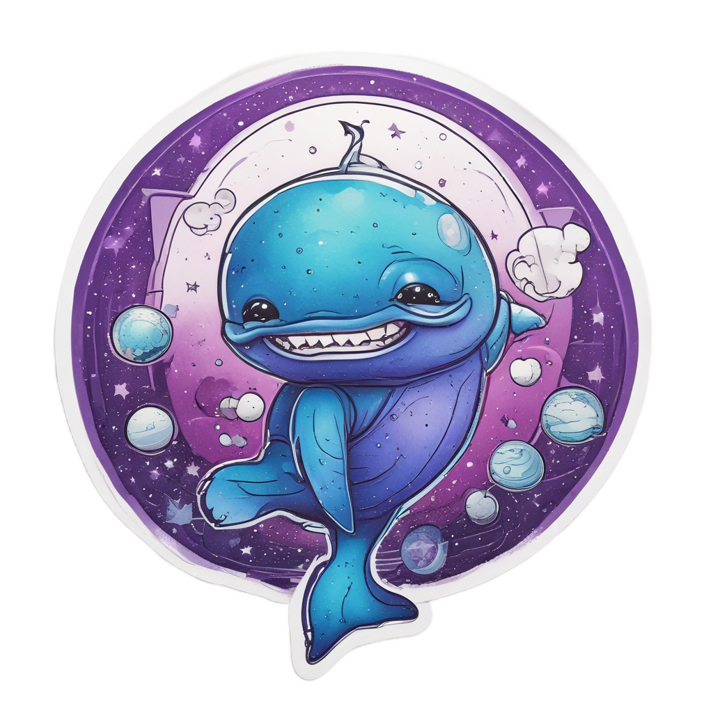 Baby Whale Astronaut — ocean nursery stickers