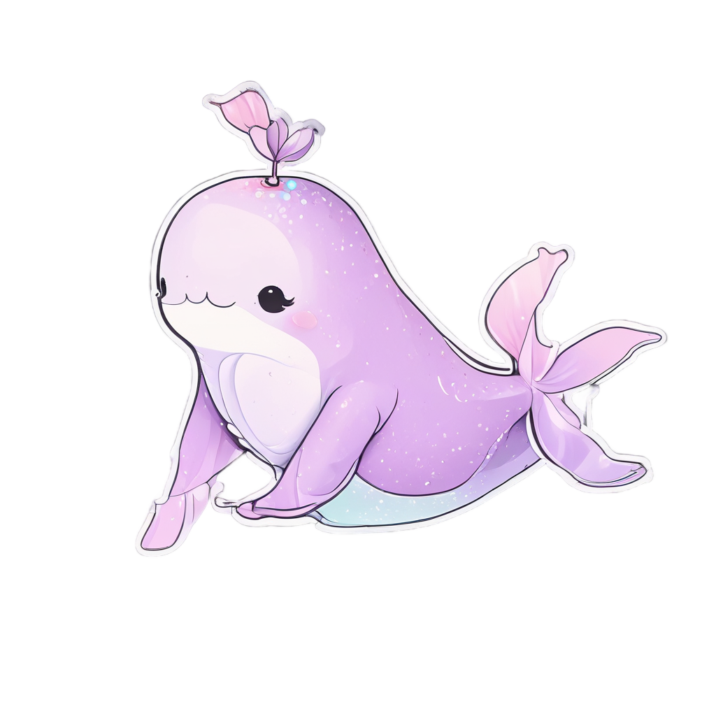 Baby Whale Ballerina — ocean nursery stickers
