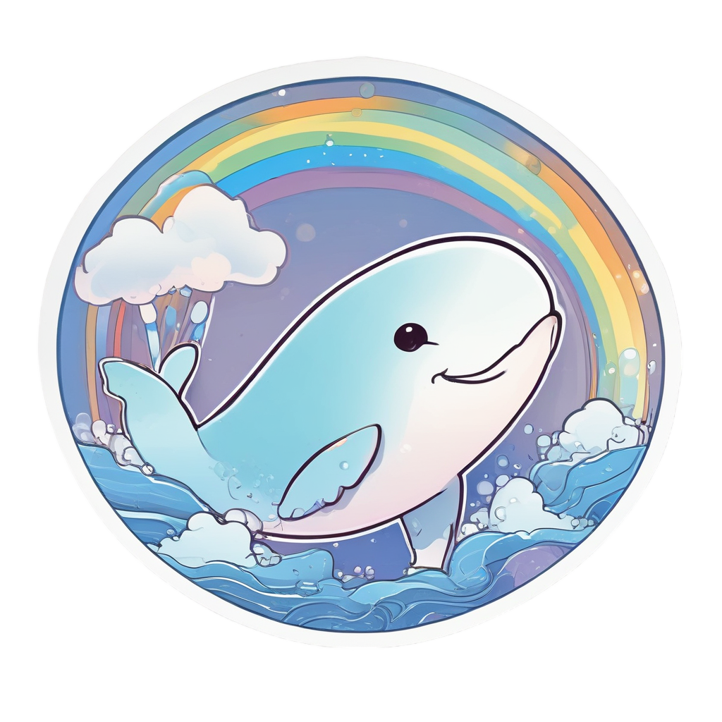 Baby Whale Blowing Bubbles — ocean nursery stickers