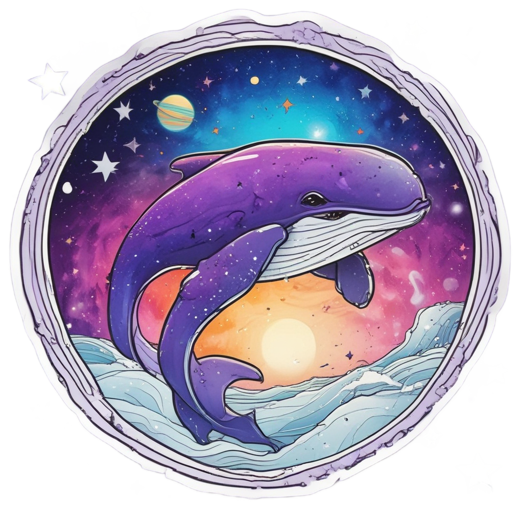 Baby Whale in Galaxy — ocean nursery stickers