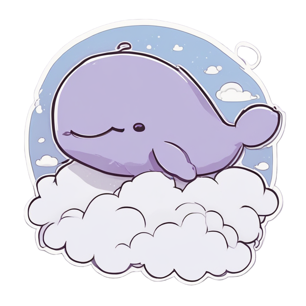 Baby Whale Napping on Cloud — ocean nursery stickers
