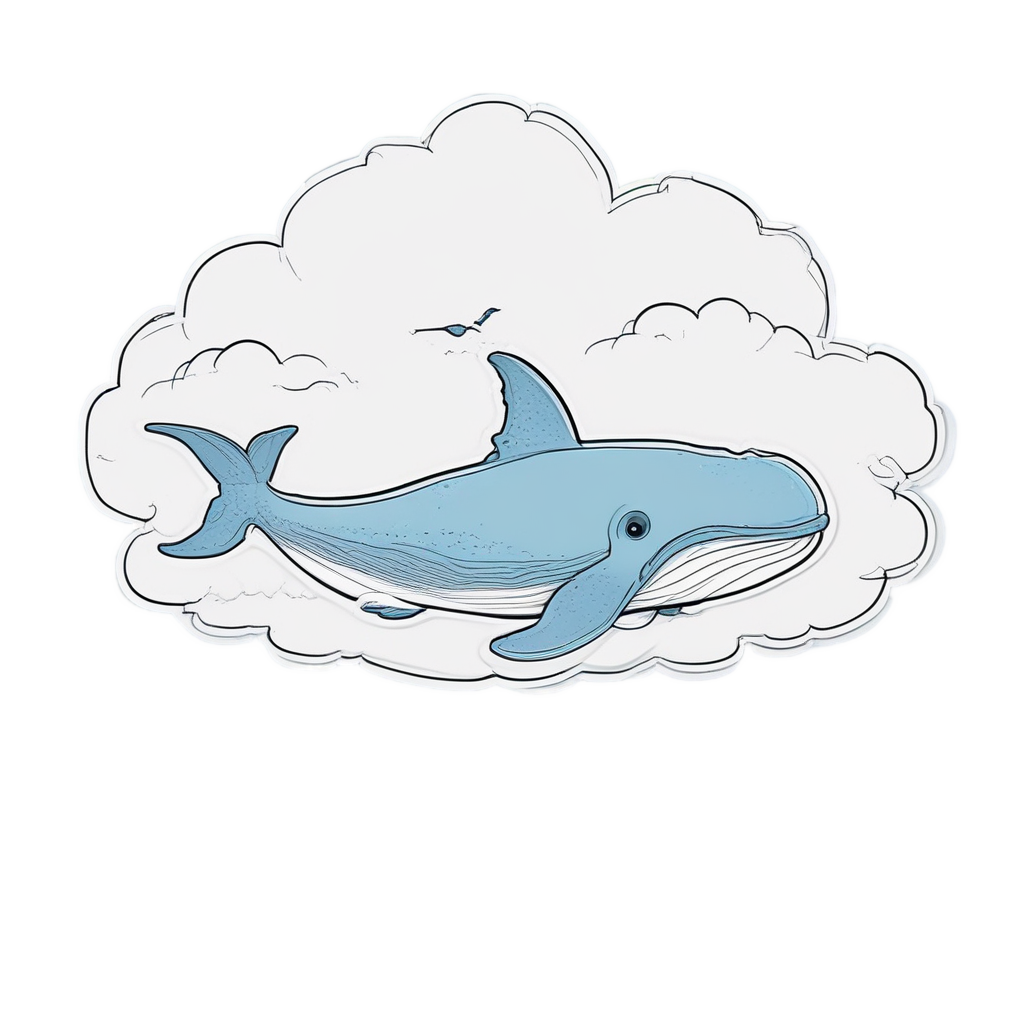 Baby Whale on Cloud — ocean nursery stickers