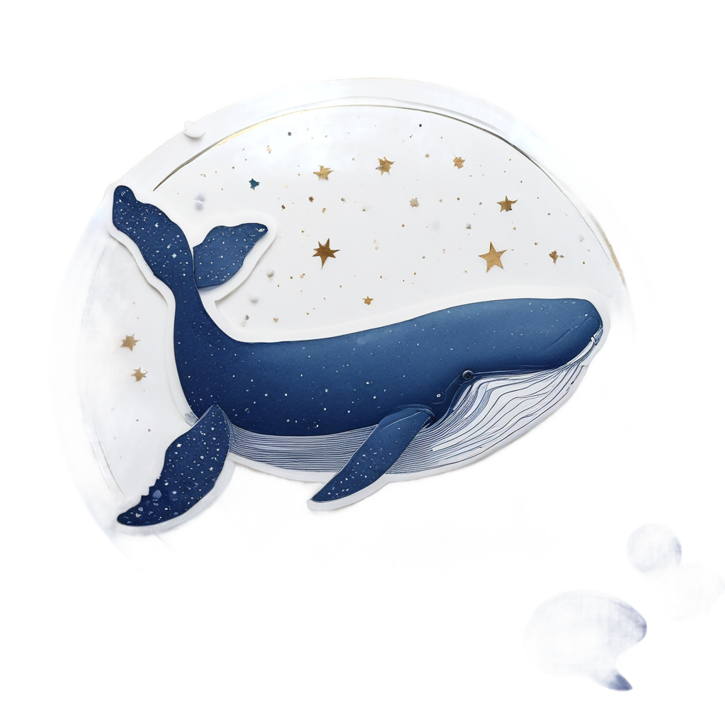 Baby Whale Star Gazer — ocean nursery stickers