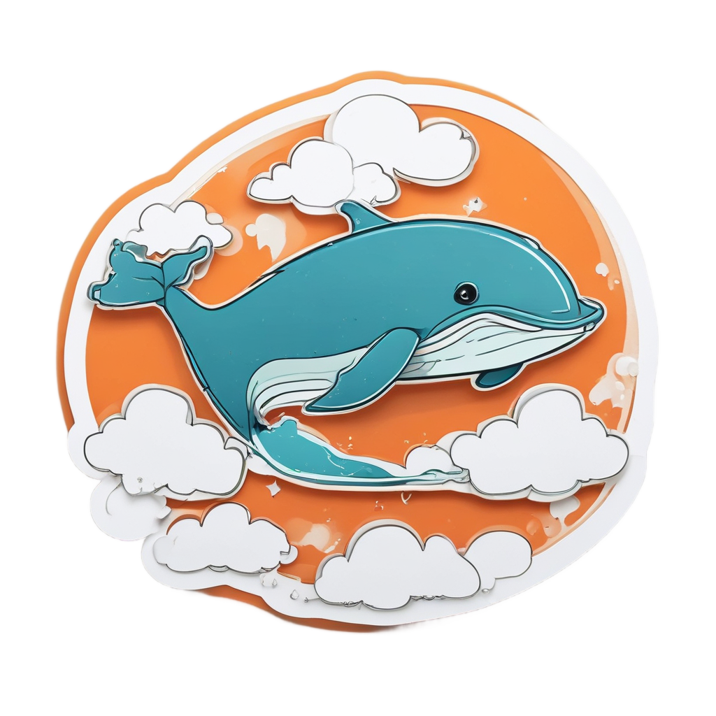 Baby Whale with a Jetpack — ocean nursery stickers