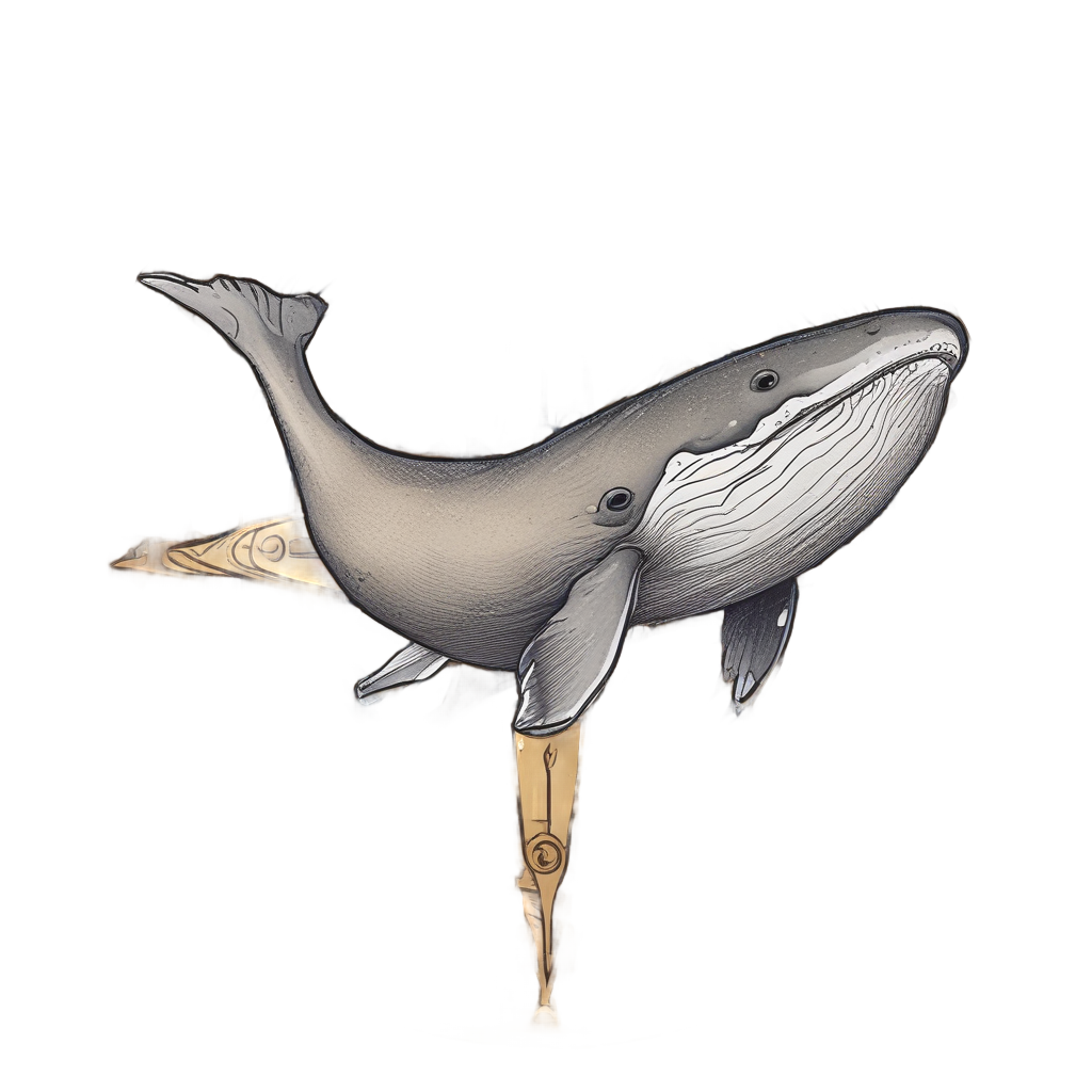 Baby Whale with Compass — ocean nursery stickers