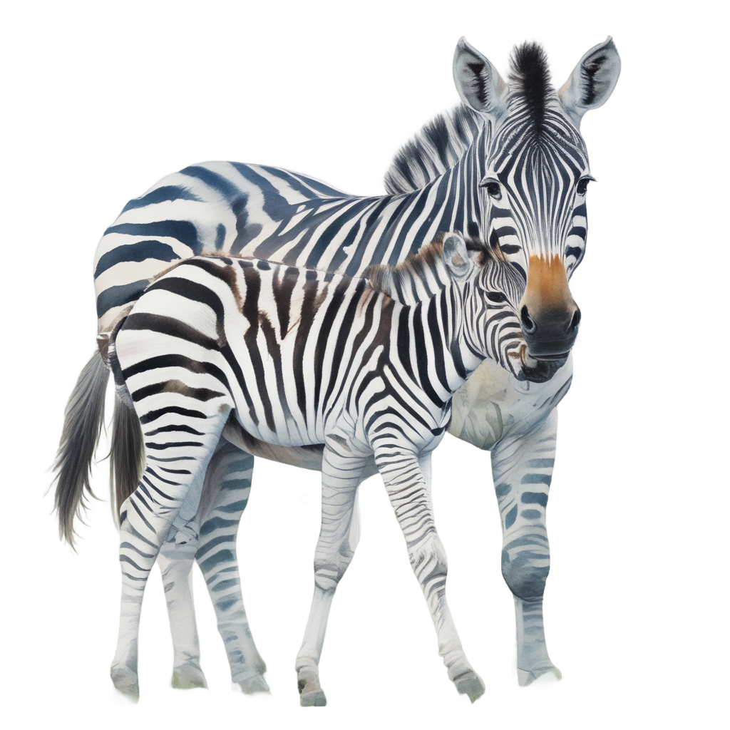 Baby Zebra with Mother — safari nursery stickers