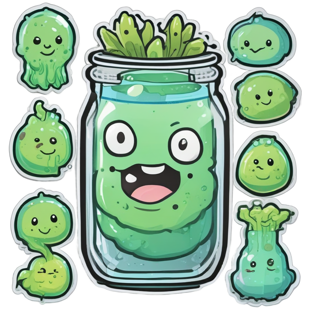 Bacterial Blob Hugging Beaker — biohazard stickers