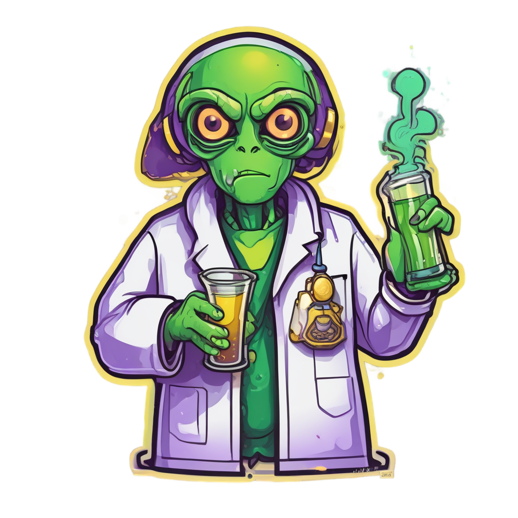 Badge Alien Scientist — warning signage stickers