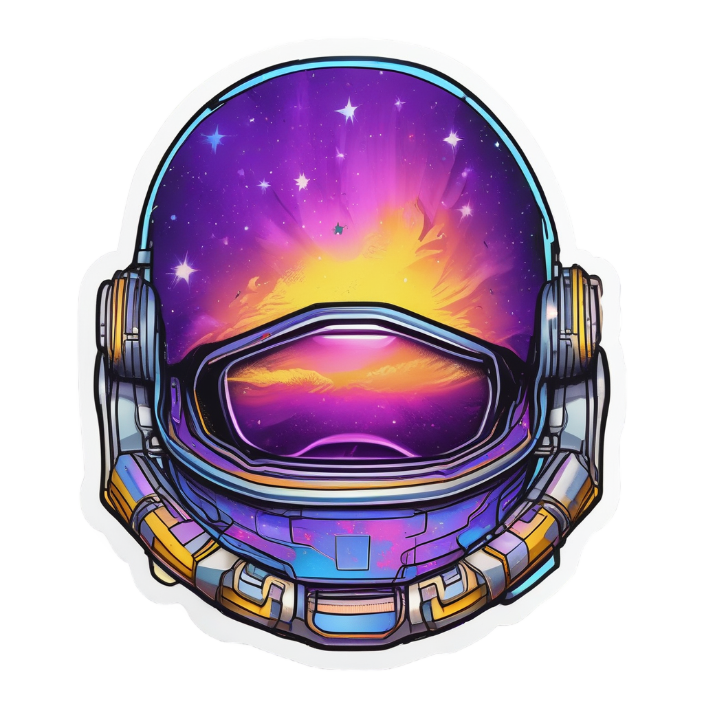 Badge Astronaut Helmet — warning signage stickers