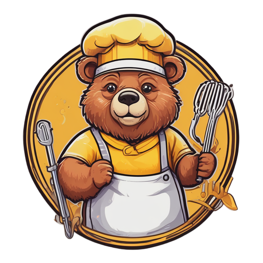 Badge Chef Bear — warning signage stickers