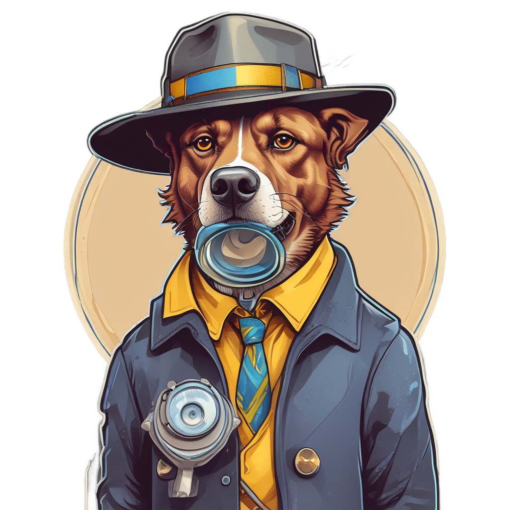 Badge Detective Dog — warning signage stickers