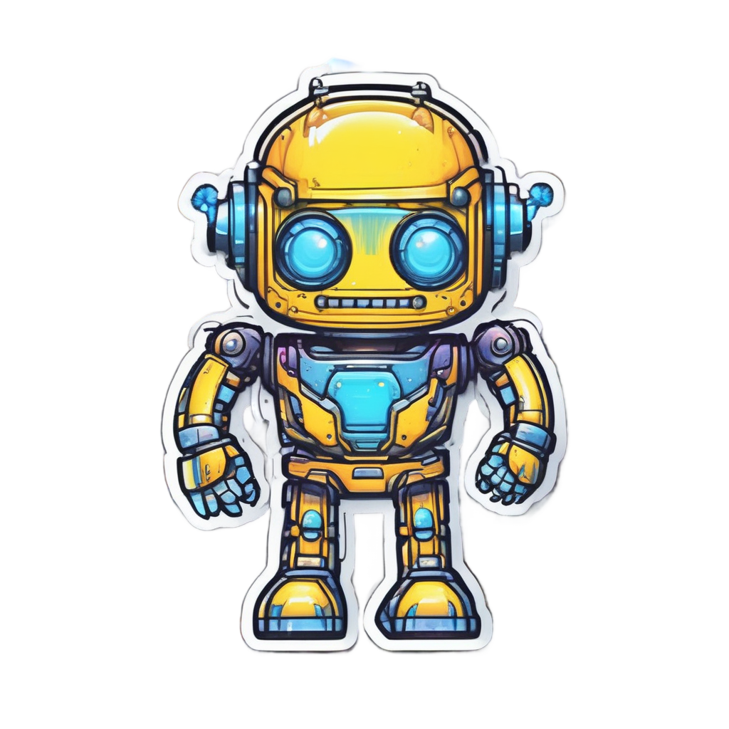 Badge Holding Robot — warning signage stickers