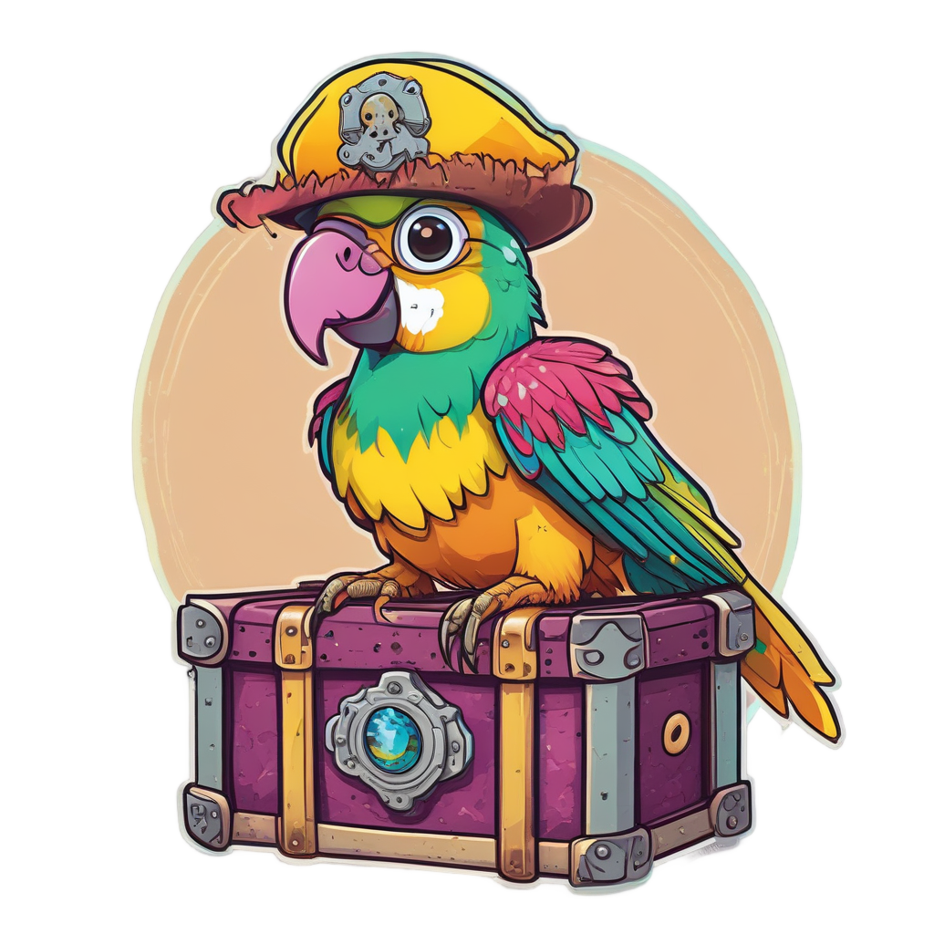 Badge Pirate Parrot — warning signage stickers