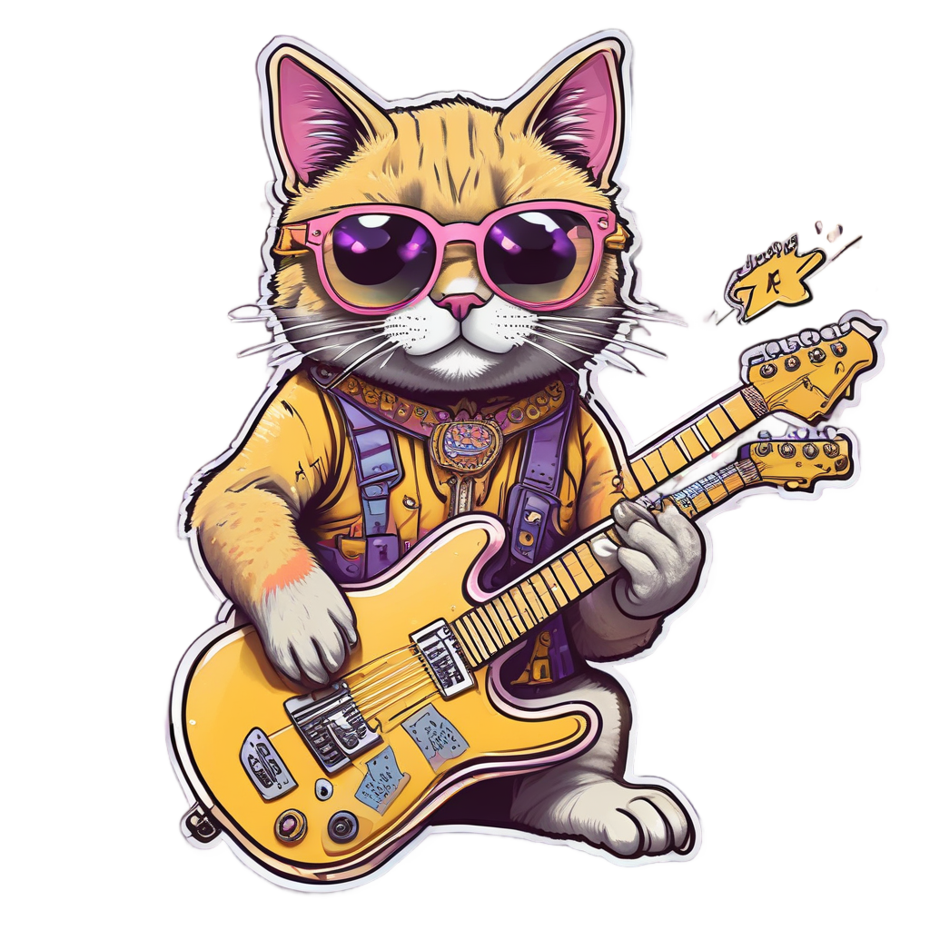 Badge Rockstar Cat — warning signage stickers