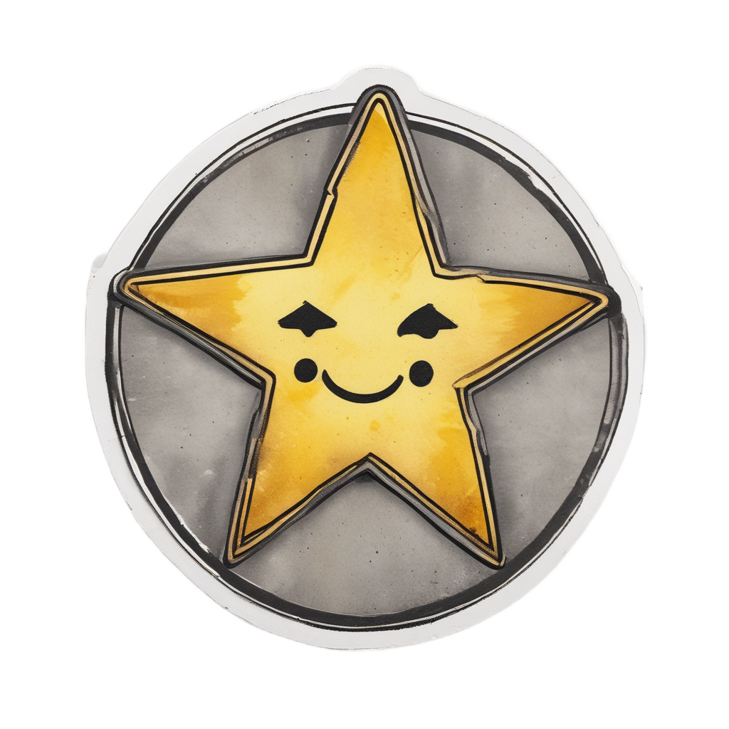 Badge Winking with Star — warning signage stickers