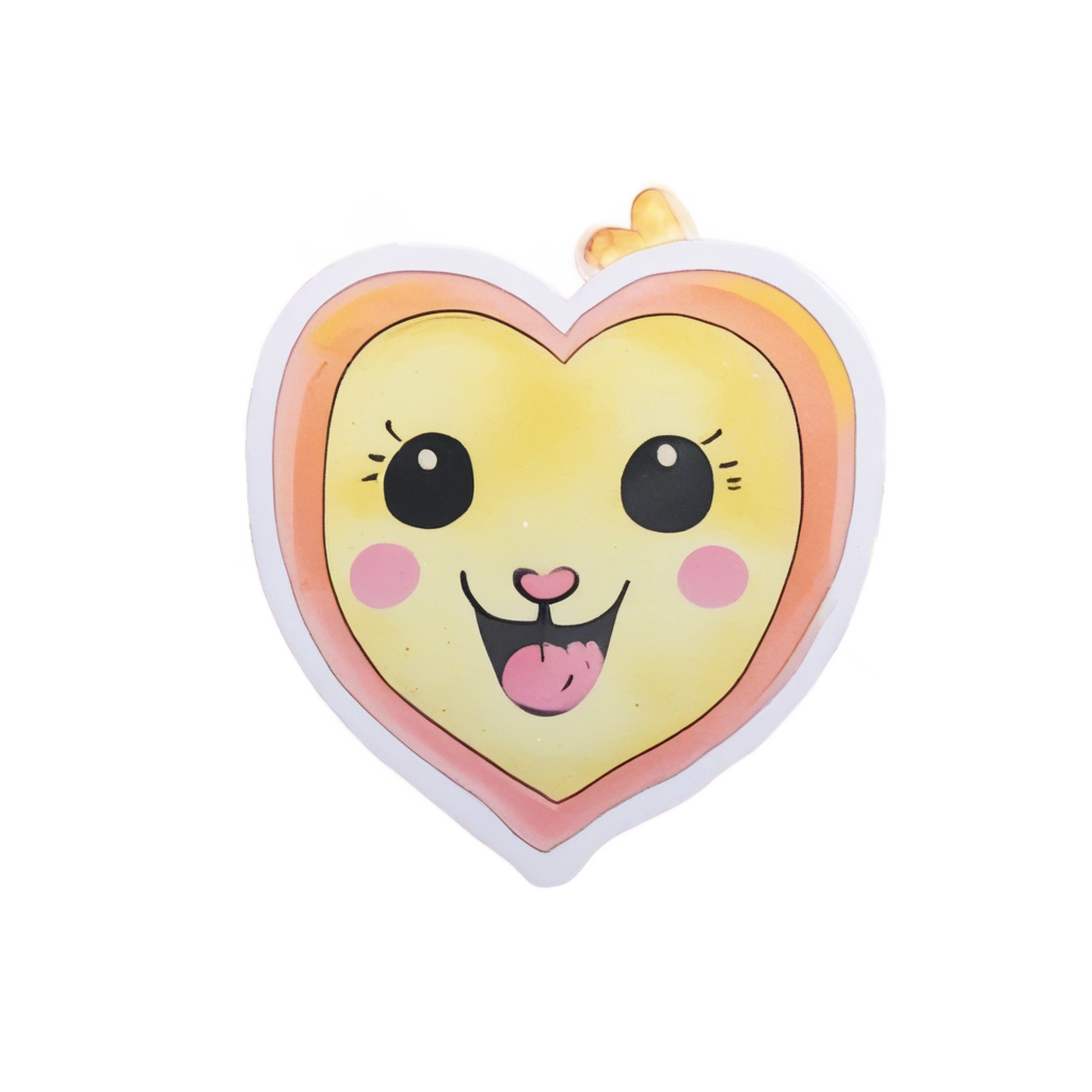 Badge with Heart Eyes — warning signage stickers