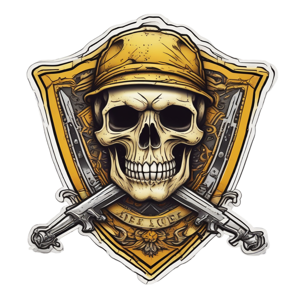 Badge with Skull Flag — warning signage stickers