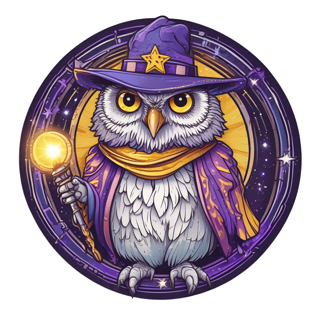 Badge Wizard Owl — warning signage stickers