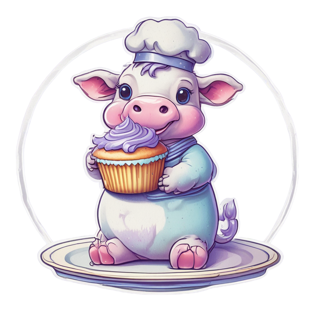 Baker Calf Cupcake — farm nursery stickers