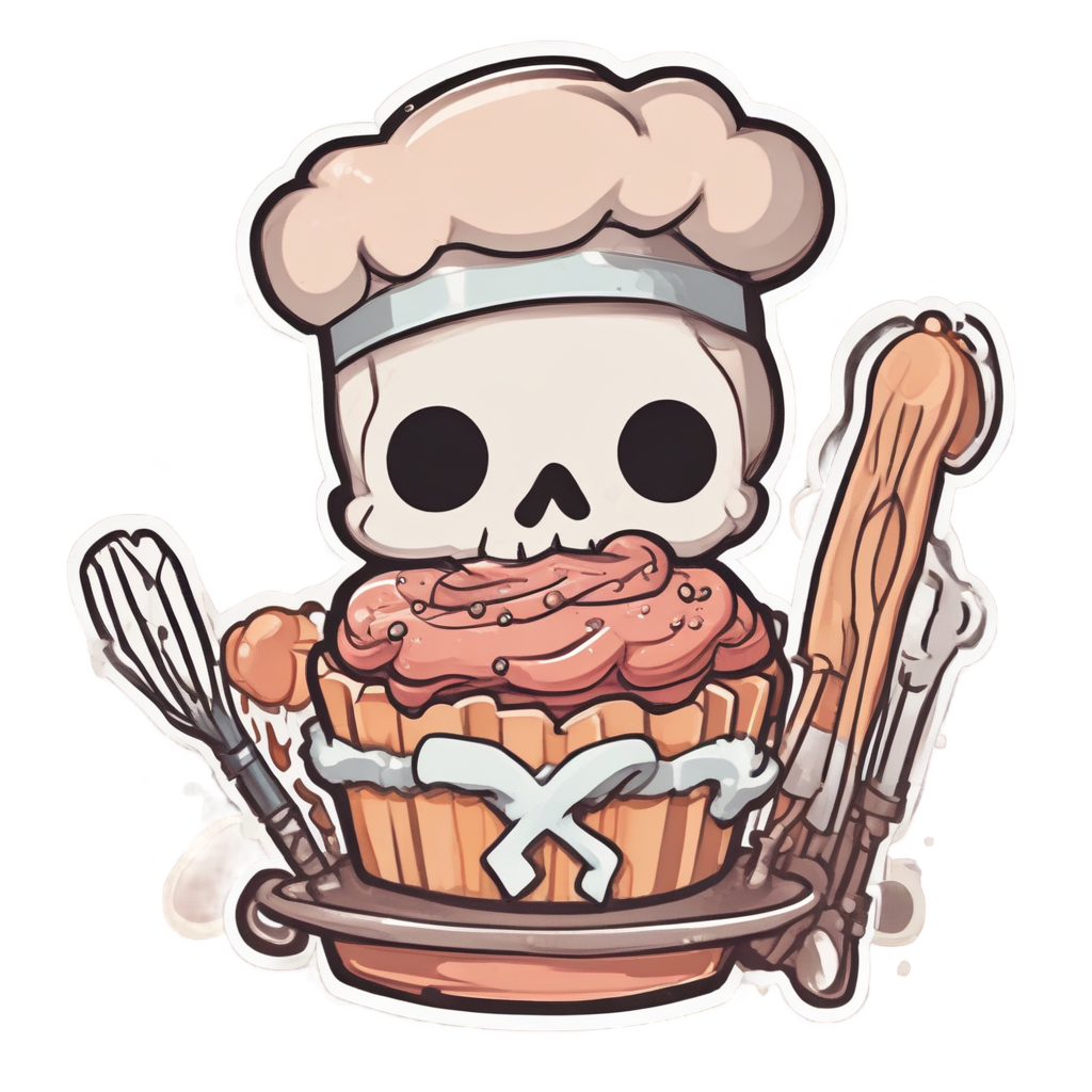 Baker Skull — skull & crossbones stickers