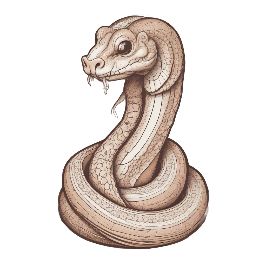Baking Apron Serpent — fine-line flash stickers