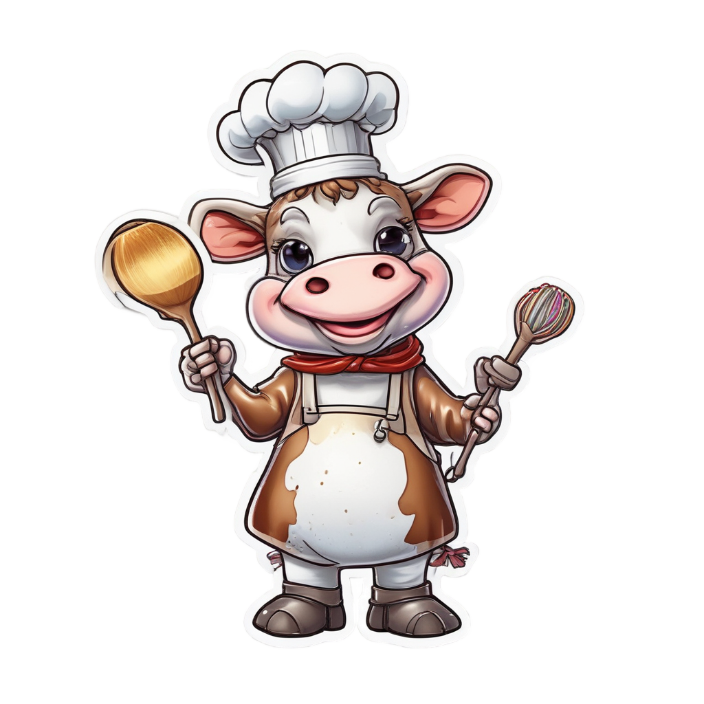 Baking Calf Chef — farm nursery stickers