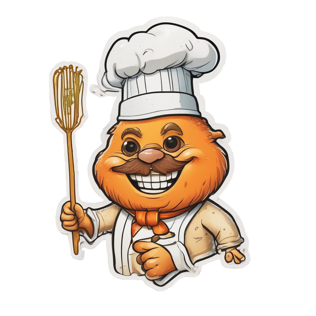 Baking Caution Chef — warning signage stickers