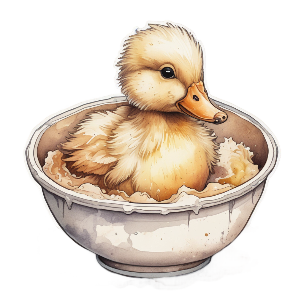 Baking Duckling With Whisk — farm nursery stickers