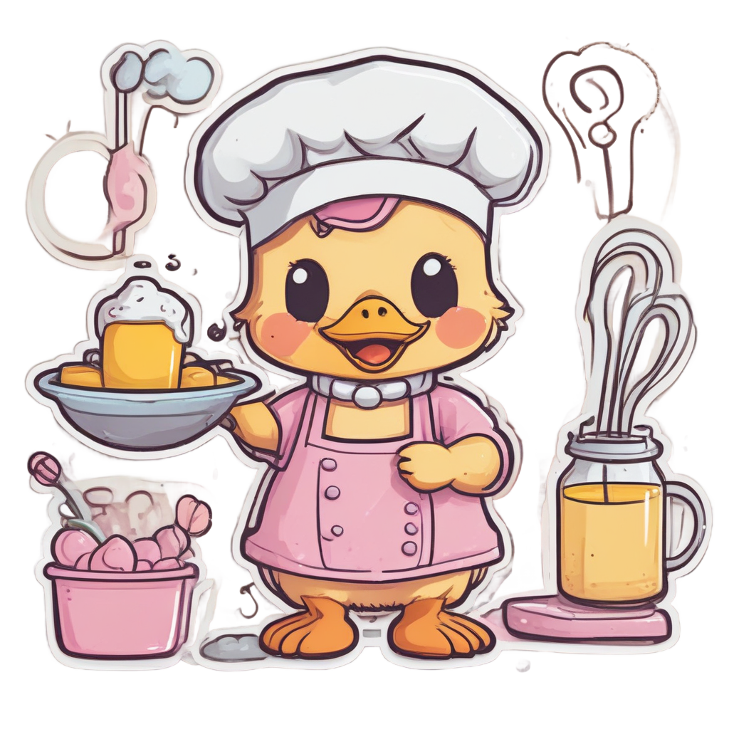Baking Little Duck Chef — farm nursery stickers