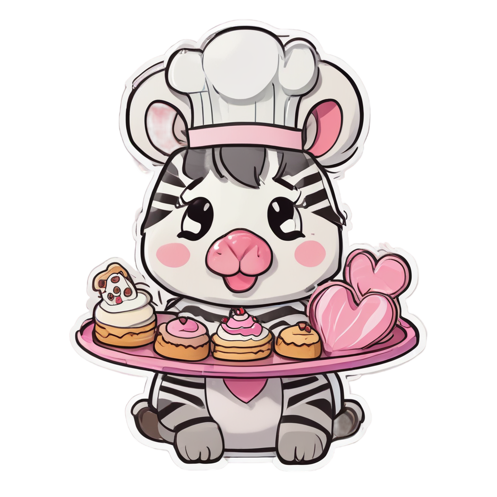 Baking Zebra with Cookies — safari nursery stickers