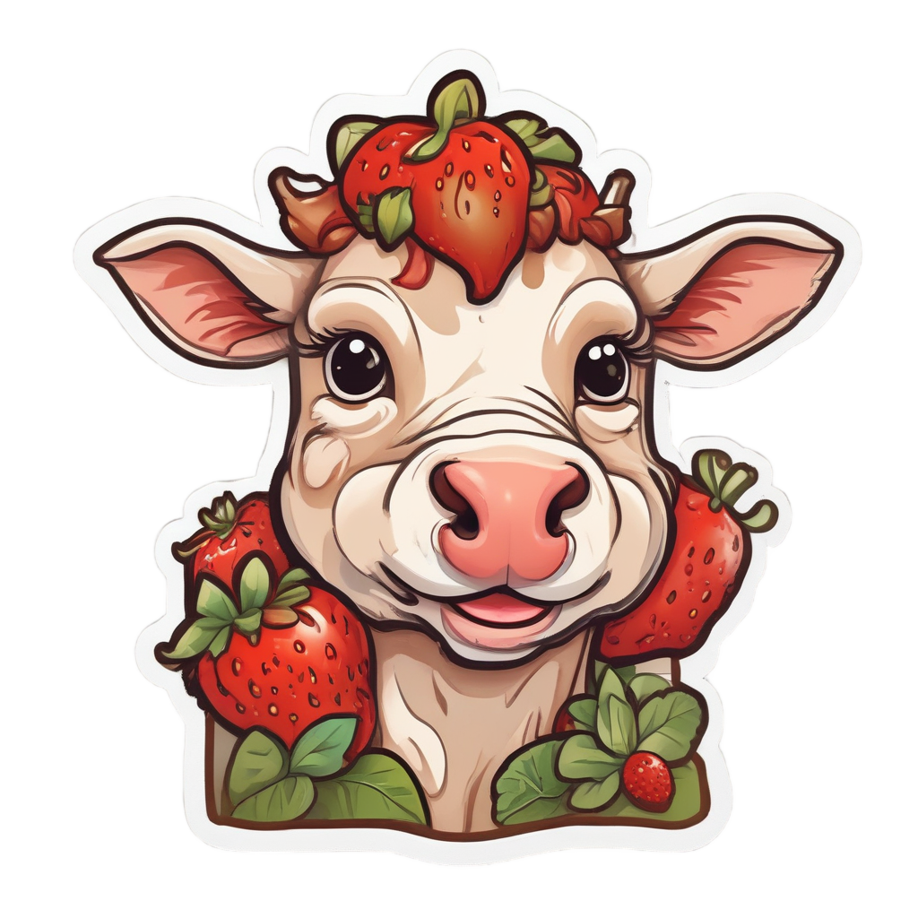 Balancing a Strawberry — farm nursery stickers