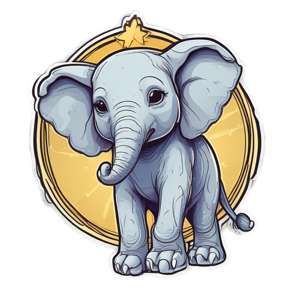 Balancing Act Elephant — safari nursery stickers