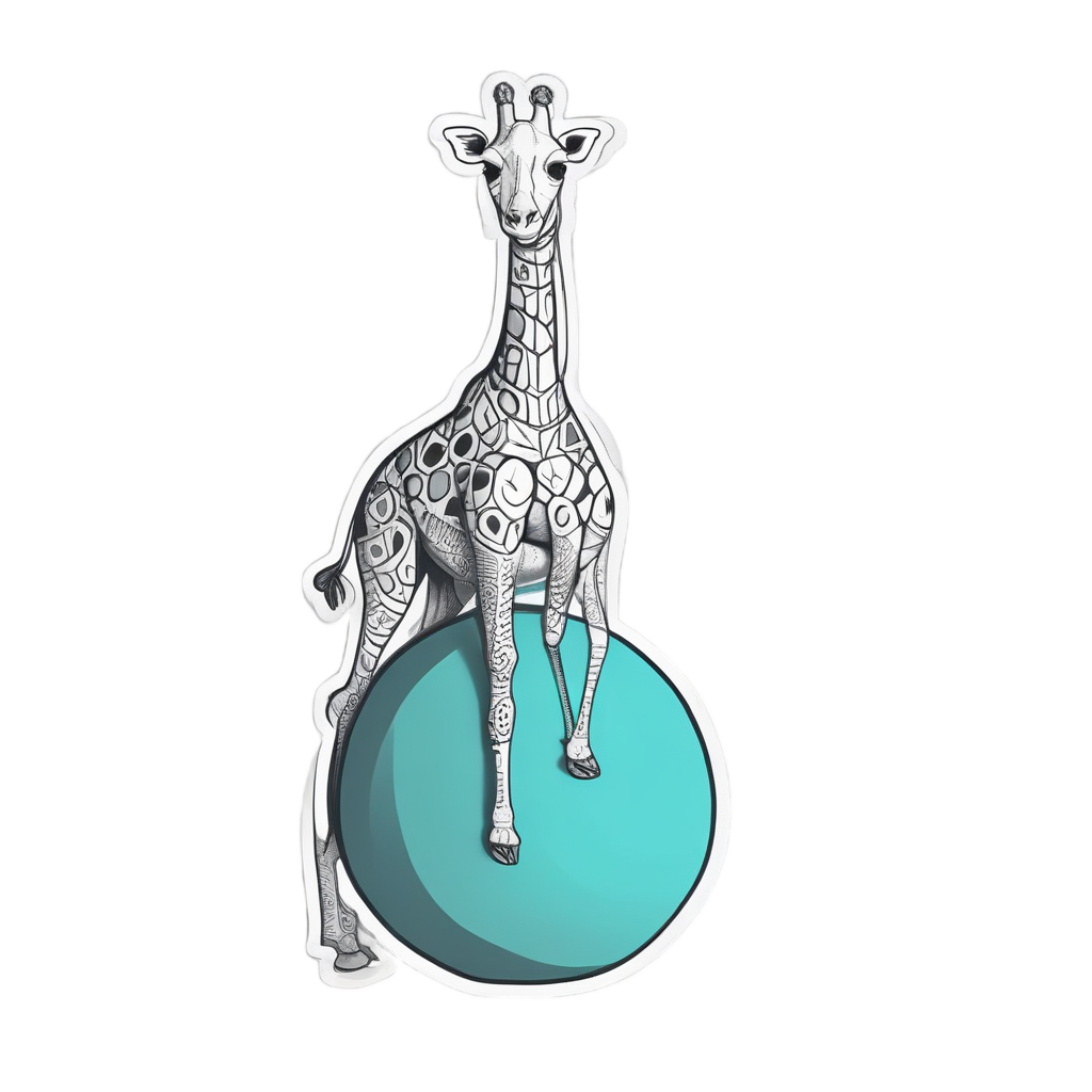 Balancing Act Giraffe — safari nursery stickers
