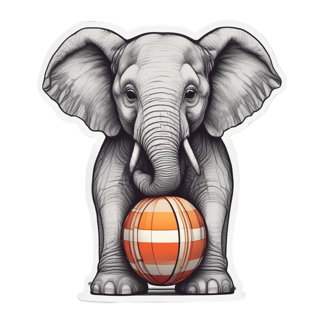 Balancing Ball Elephant — safari nursery stickers