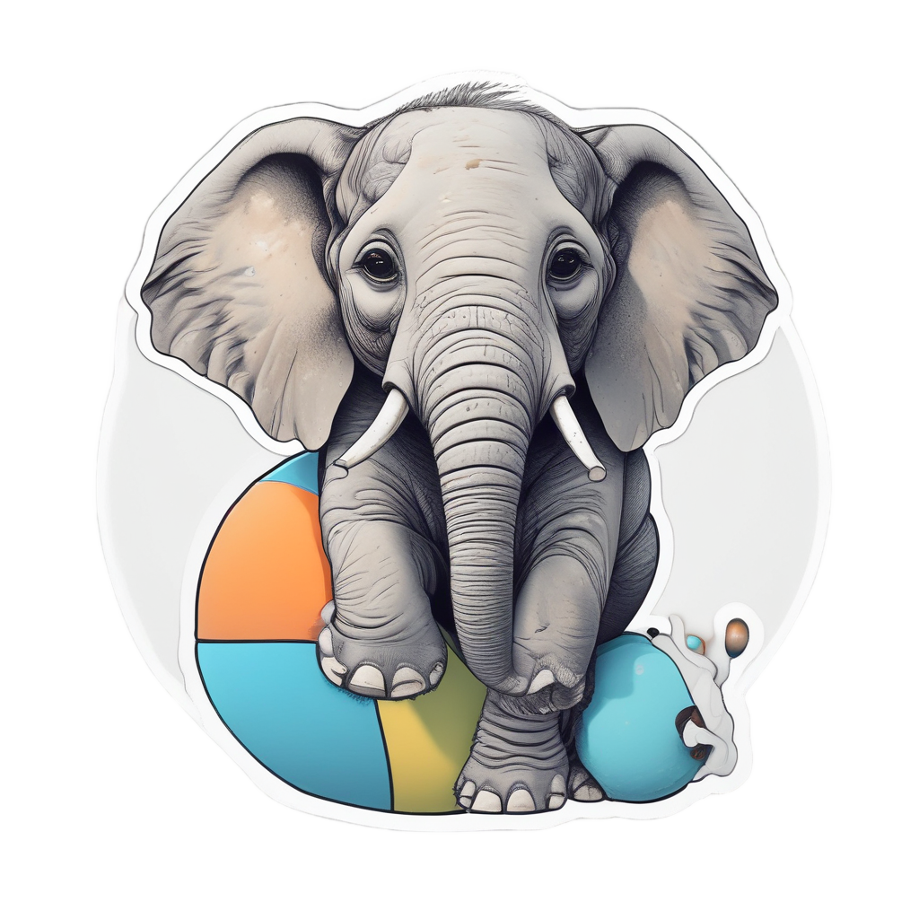 Balancing on a Ball — safari nursery stickers