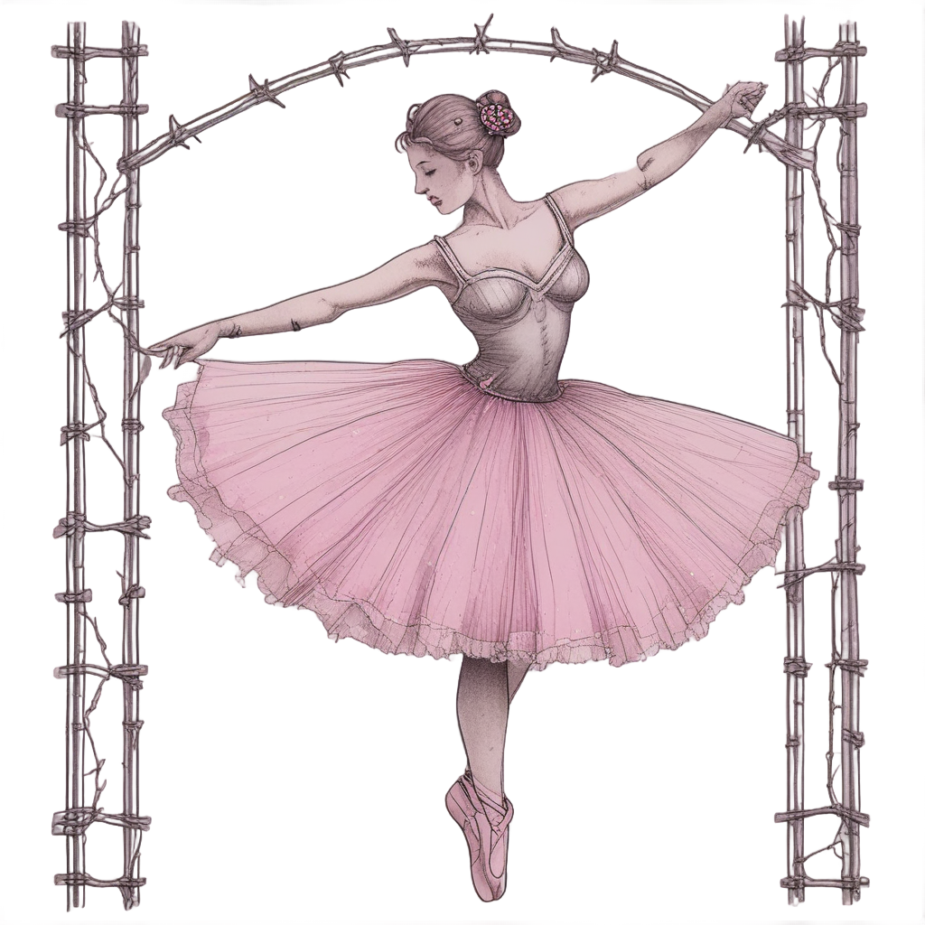 Ballerina Barbed Tutu — barbed wire stickers