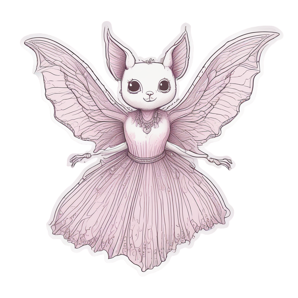 Ballerina Bat Pirouetting — creepy-cute stickers