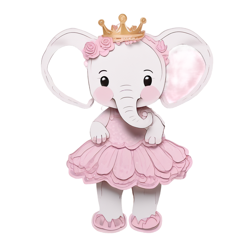 Ballerina Elephant Twirling — safari nursery stickers