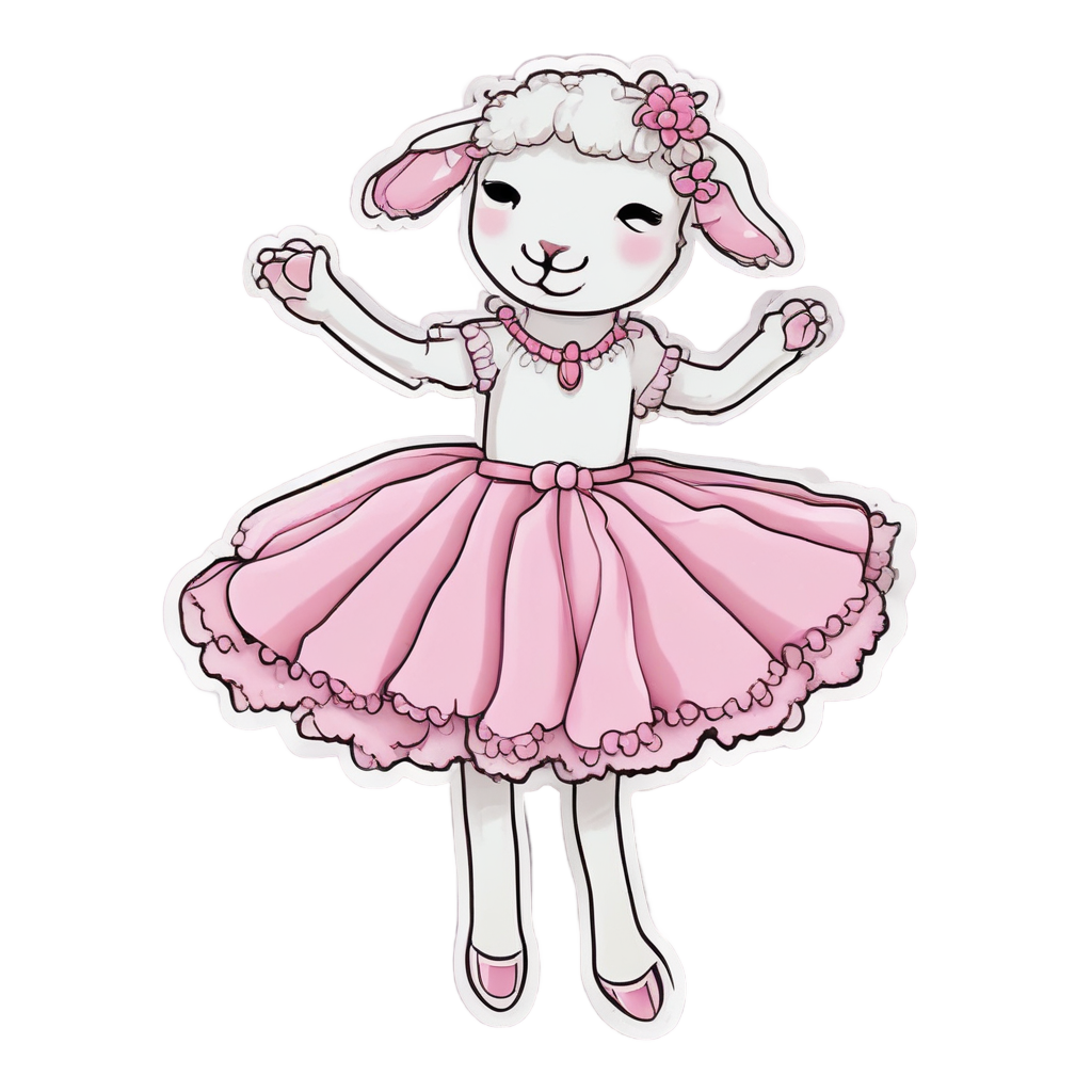 Ballerina Lamb in Tutu — farm nursery stickers