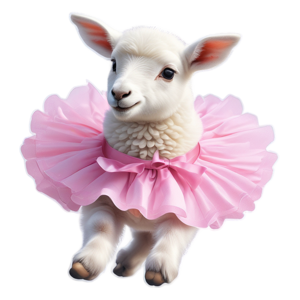 Ballerina Lamb Twirl — farm nursery stickers