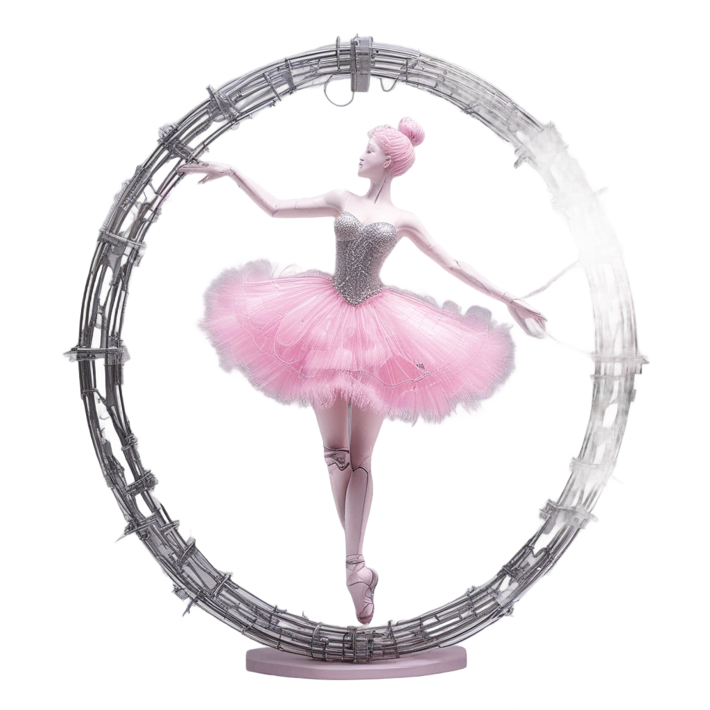 Ballerina on Wire — barbed wire stickers