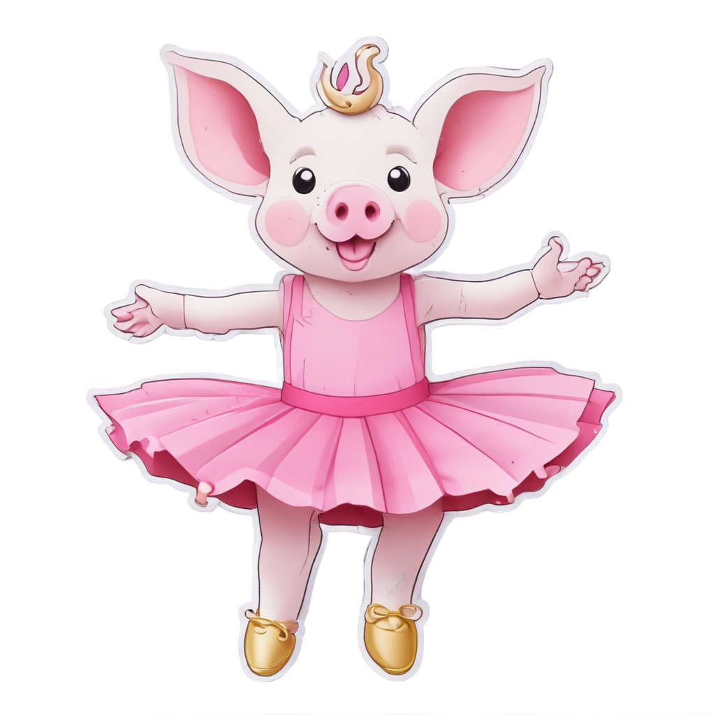 Ballerina Piglet Pirouette — farm nursery stickers
