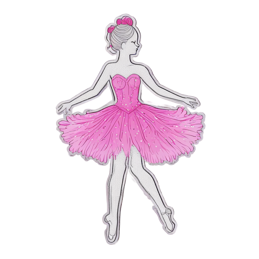 Star ballerina in a tutu on tiptoe.