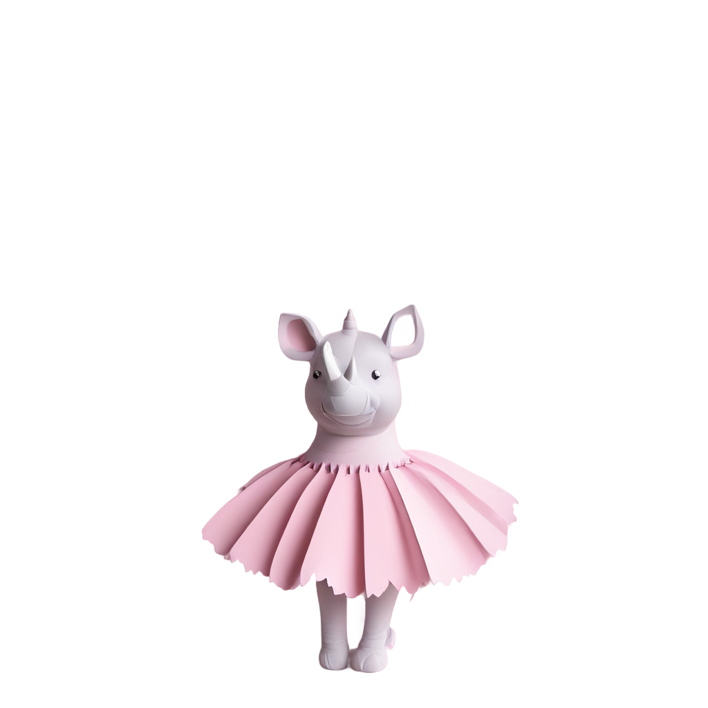 Ballet Dancer Rhino — safari nursery stickers